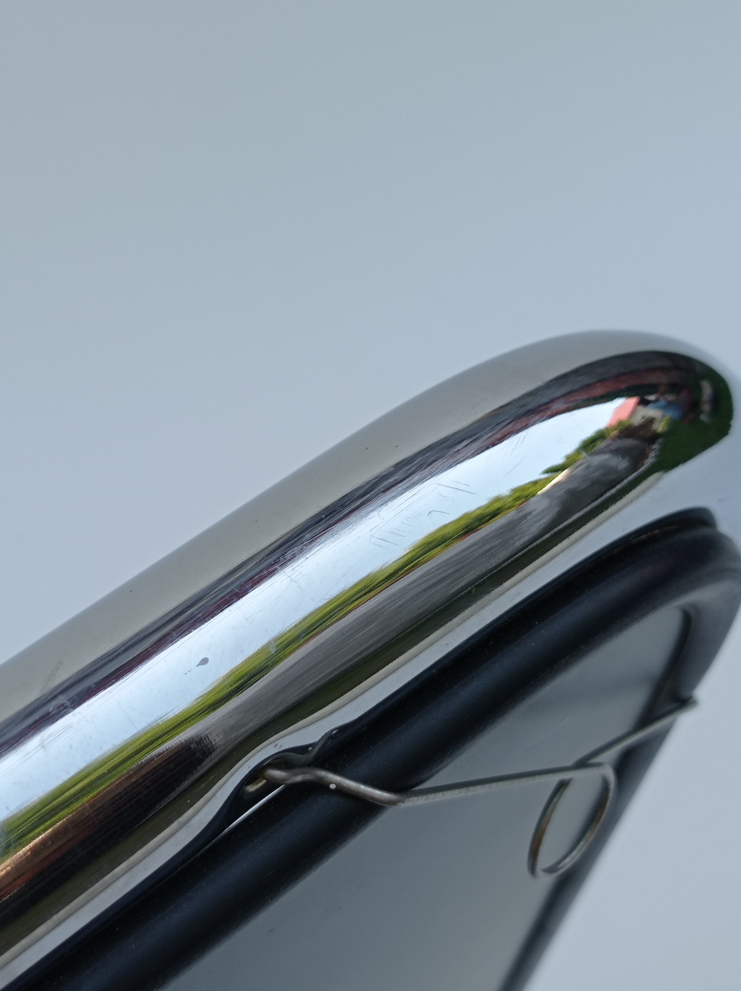 Square mirror in a chrome-plated metal frame, 1970s