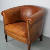 Vintage Dutch Cognac Colored Leather Club Chair