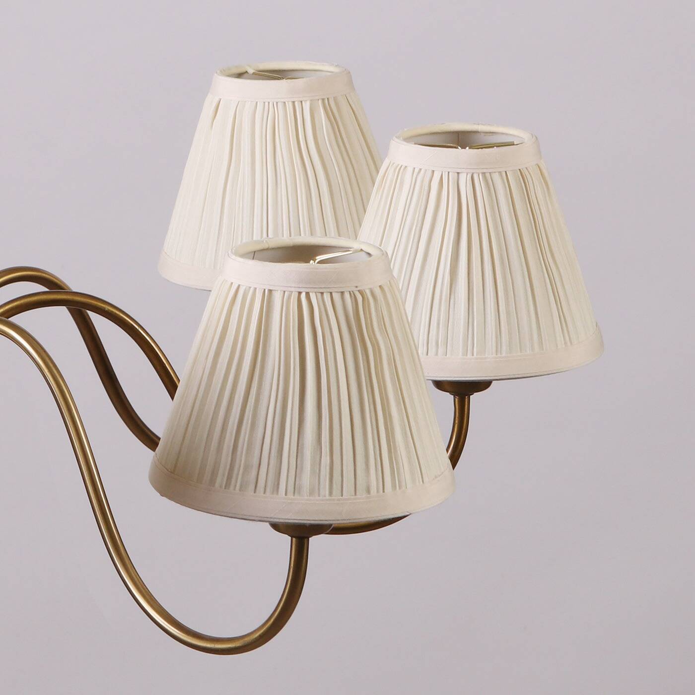 Hans Bergström '10/8' Swedish Modern 8-arm Chandelier in Brass, 1940s