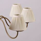 Hans Bergström '10/8' Swedish Modern 8-arm Chandelier in Brass, 1940s