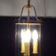 Lustre metal doré 3 lumières avec chasse en verre