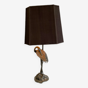 Lampe de table bronze héron années 1950