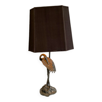 Lampe de table bronze héron années 1950