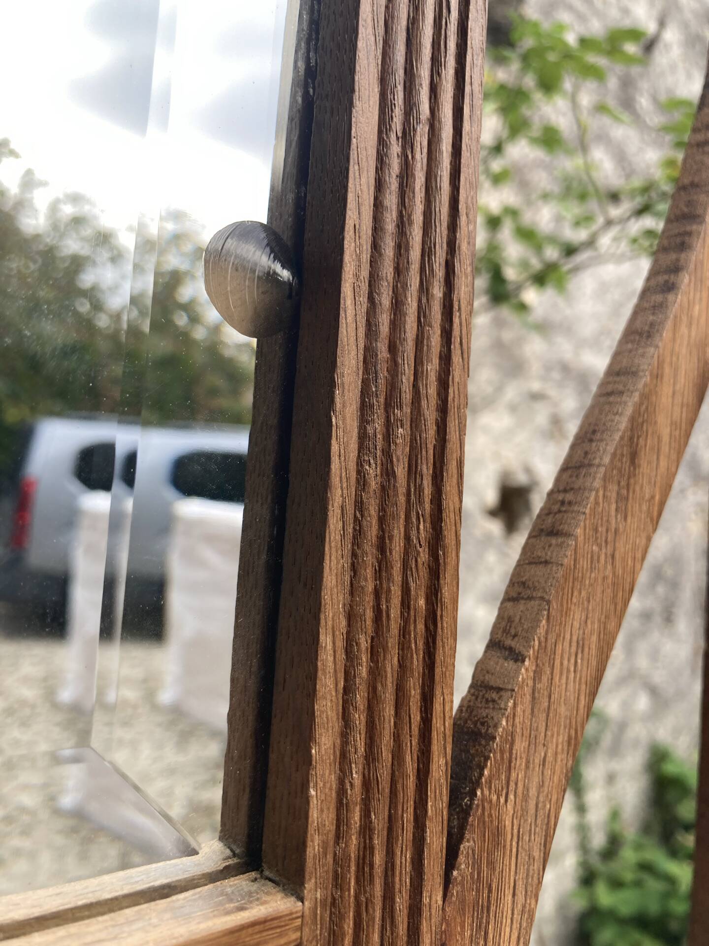 Old wooden entrance coat rack