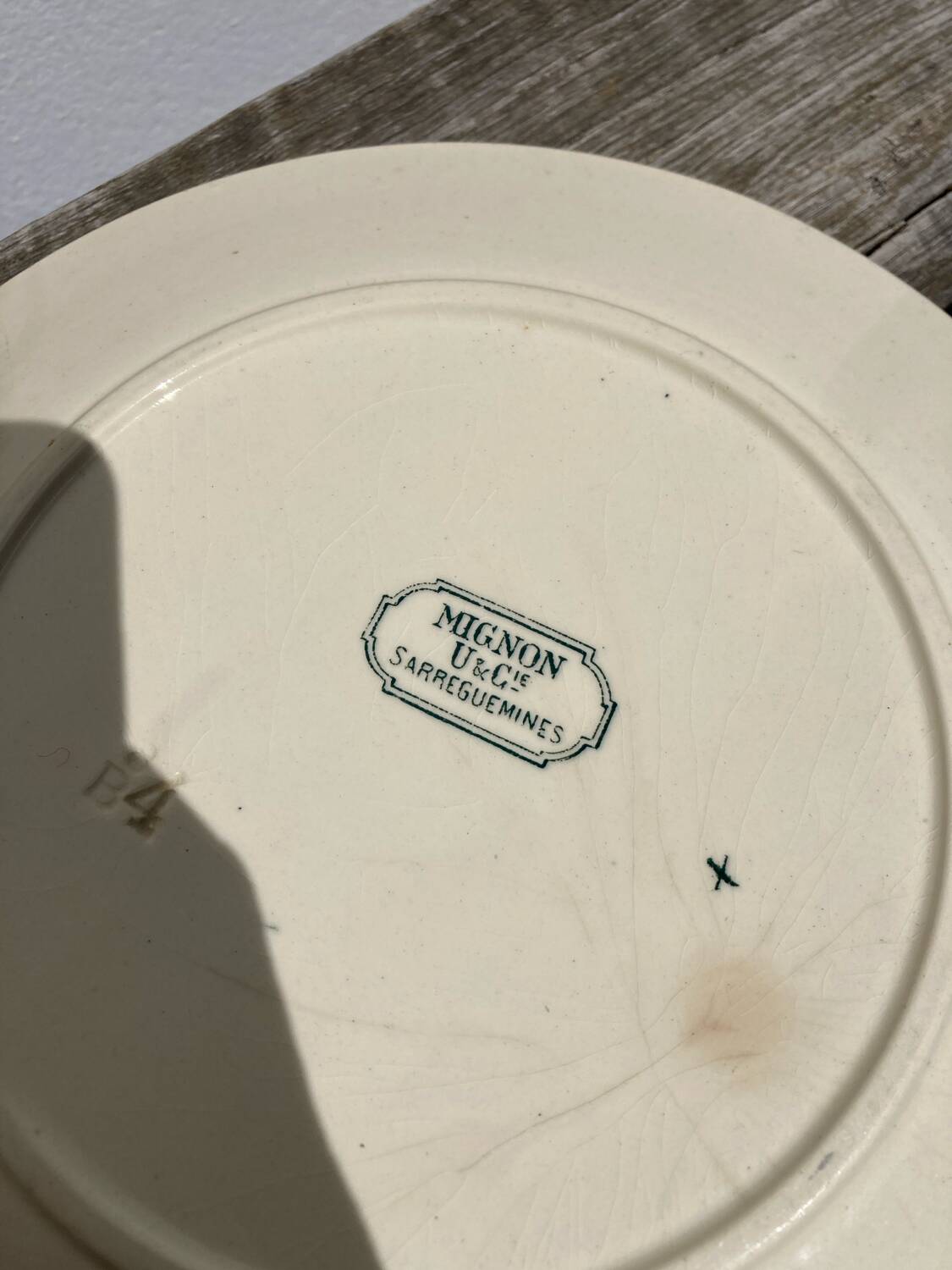 4 iron earth plates Mignon Sarreguemines