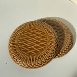 Set of 2 gien earthenware slush trivets - val d'or creation, imitation mustard yellow