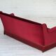 1960s, Danish 3-seater sofa, cherry-red furniture velour, ash wood.