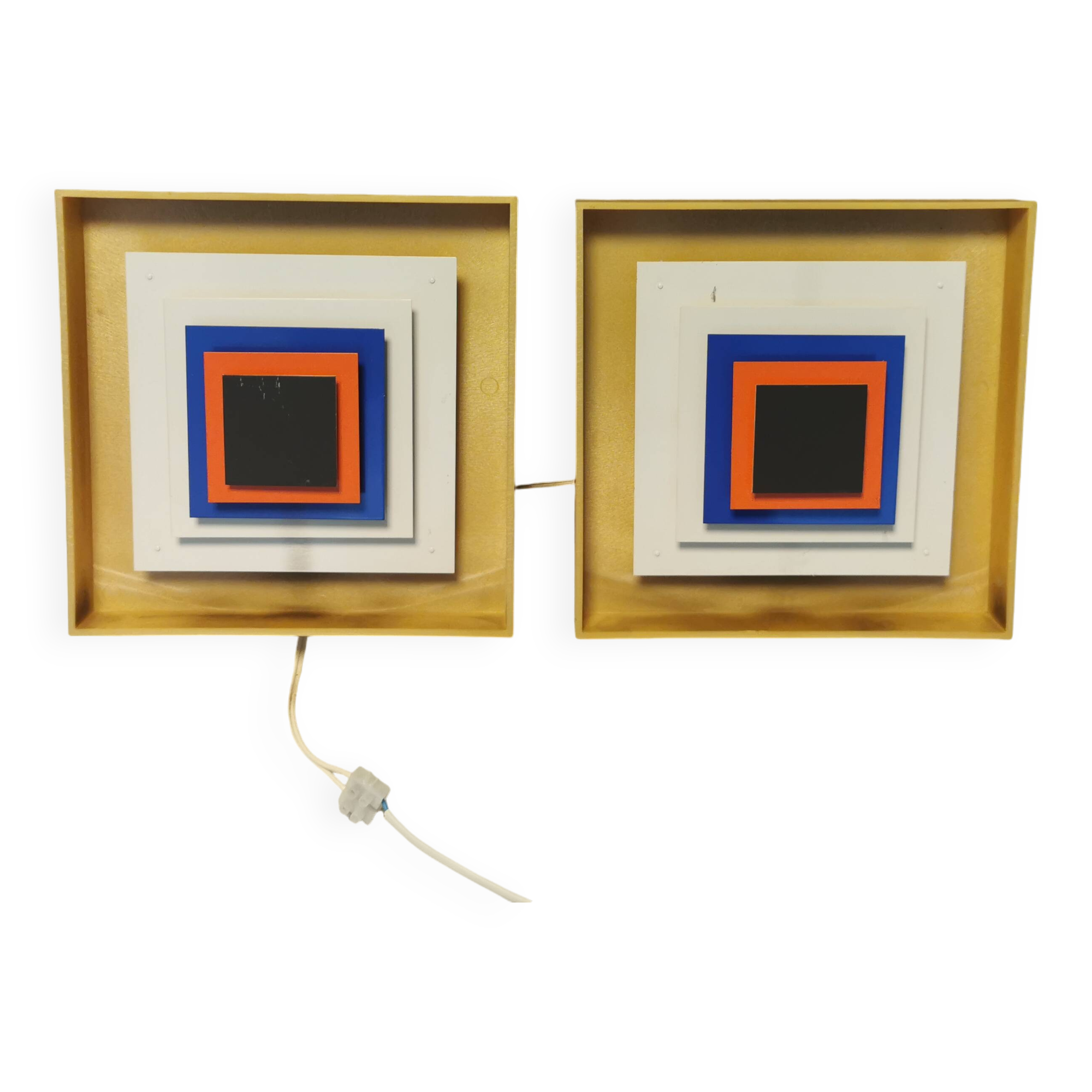 Two Wall lamps by Bent Karlby and produced by LYFA, model Kvadrille.