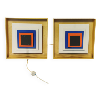 Two Wall lamps by Bent Karlby and produced by LYFA, model Kvadrille.