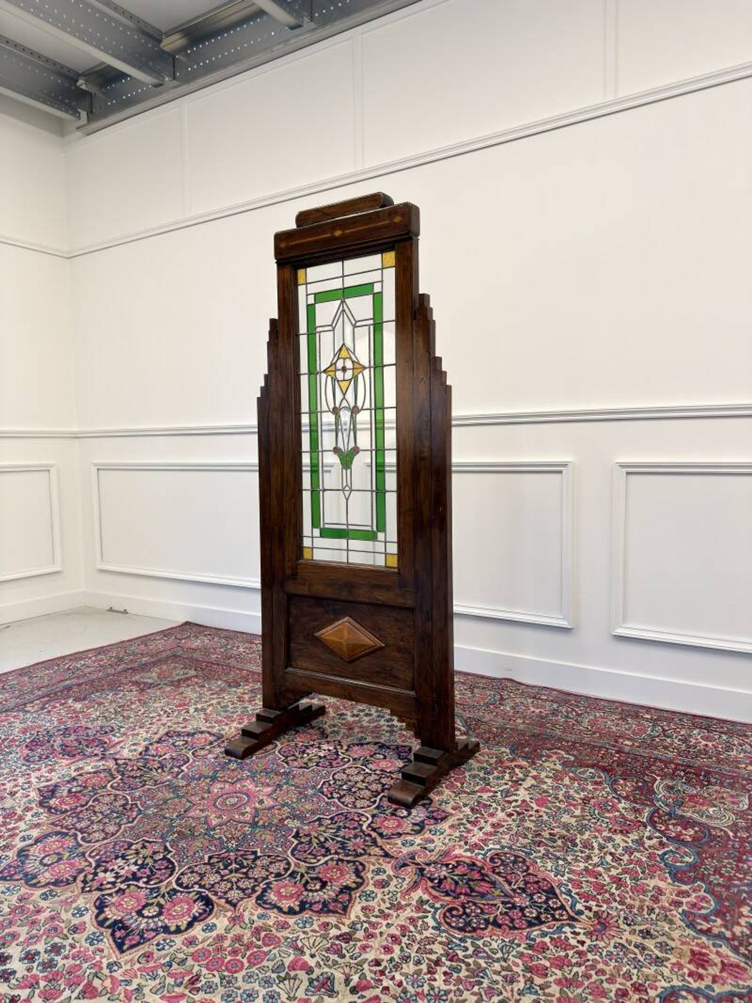 English Colonial Stained Glass Room Divider