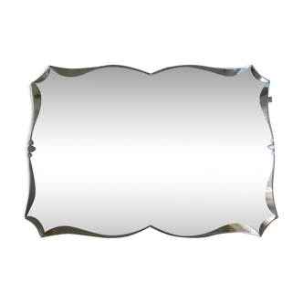 Ancien miroir biseauté art déco 60 x 42 cm