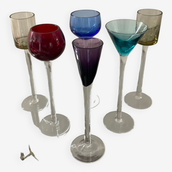 Série de 6 verres à pied vintage