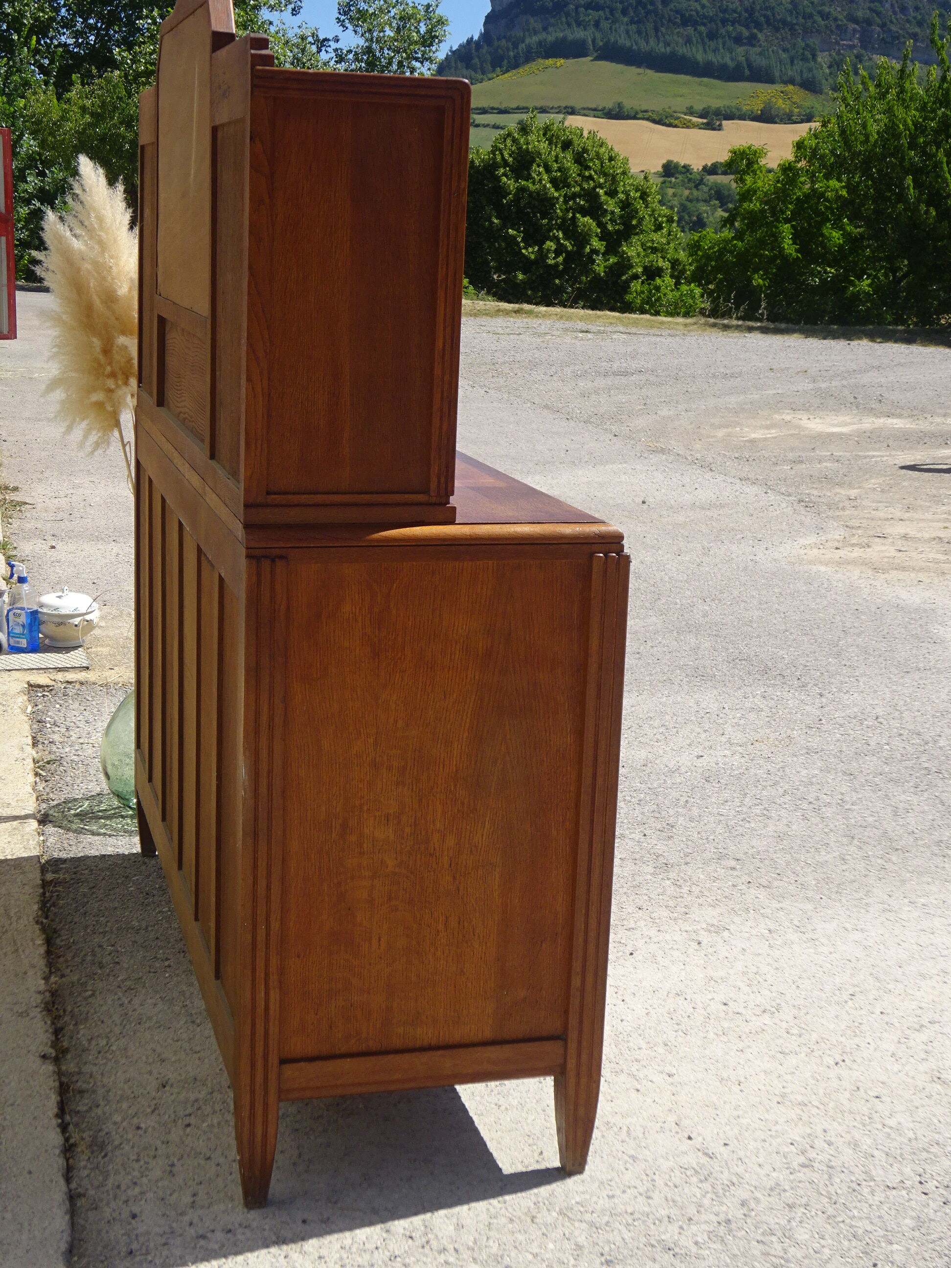 Buffet Art Déco avec guérites et miroir
