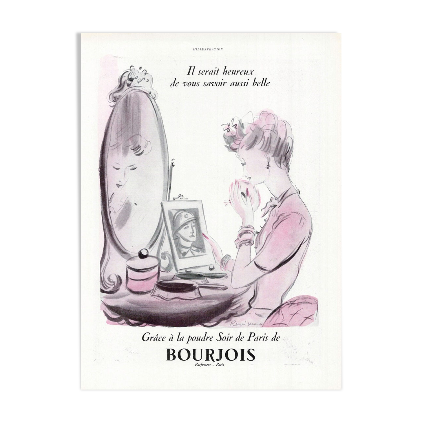 Original vintage poster 30s Bourjois Paris Perfume 30x40cm
