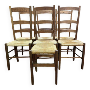 6 chaises paillées haut