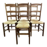 6 high-backed straw chairs