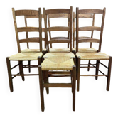 6 chaises paillées haut dossier