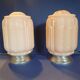 Pair of large pink art deco table lamps France