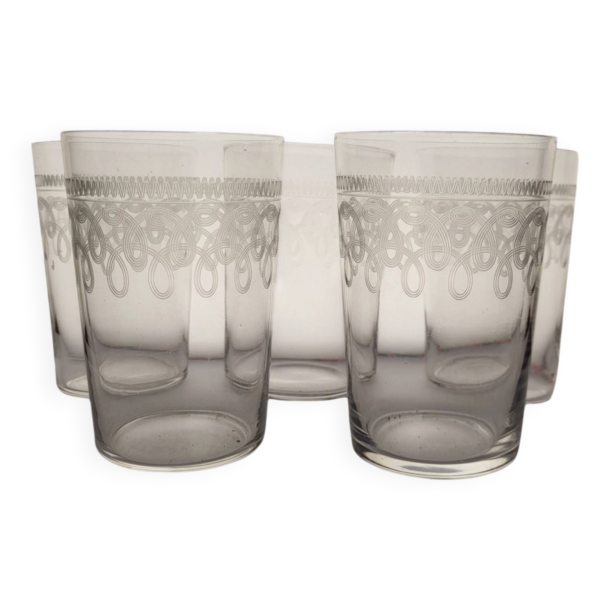 5 water glasses / crystal goblets