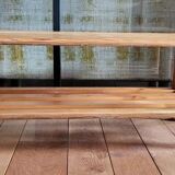 Pine coffee table, with review door, 70s