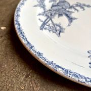 Clairefontaine - Léon Graves round dish in iron earth, "Chardonnerets" service, late 19th century