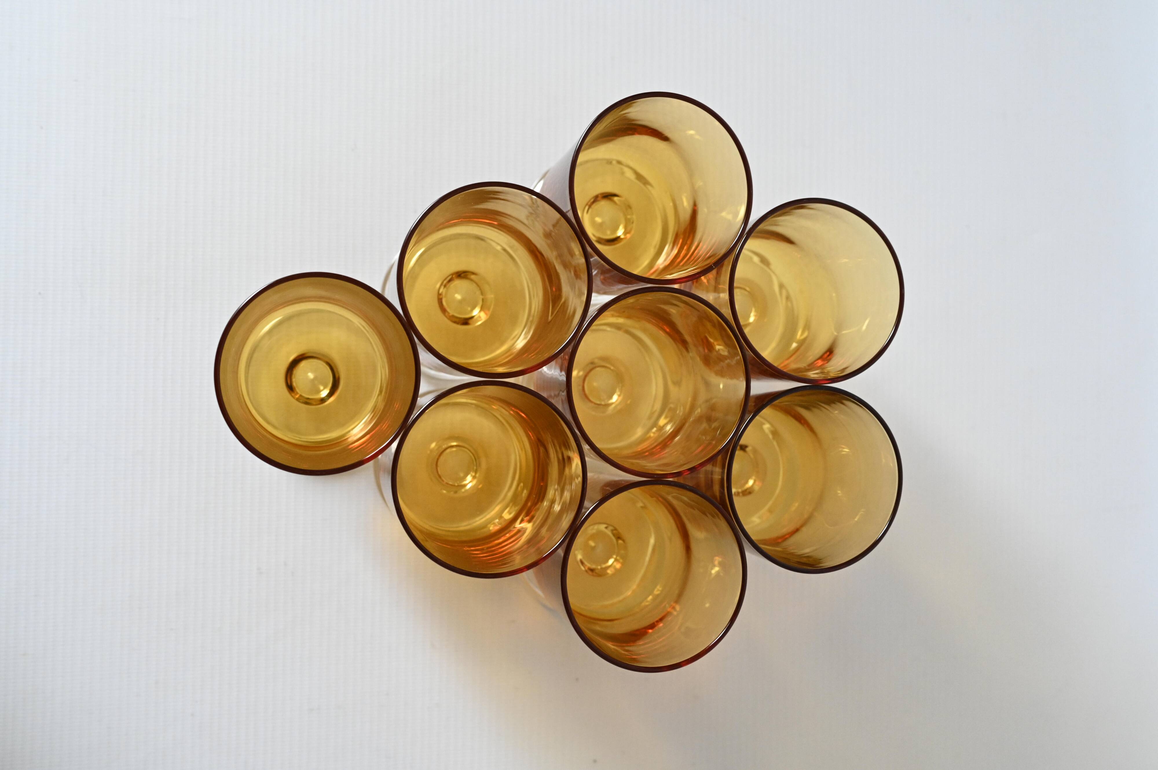 8 Cristal d'Arques Luminarc Suede amber glasses - Very good condition