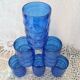 6 antique cobalt blue glasses