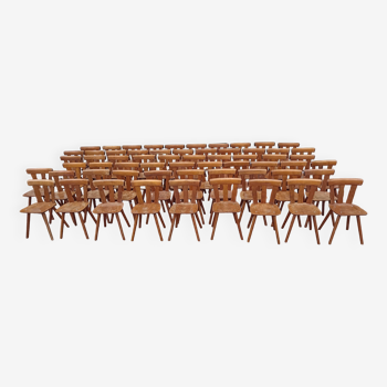 Lot de 60 chaises de bistrot café bar restaurant - bois - vintage