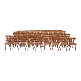 Set of 60 bistro cafe bar restaurant chairs - wood - vintage