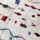 Moroccan Berber carpet Azilal unbleached with colored patterns 242x159cm