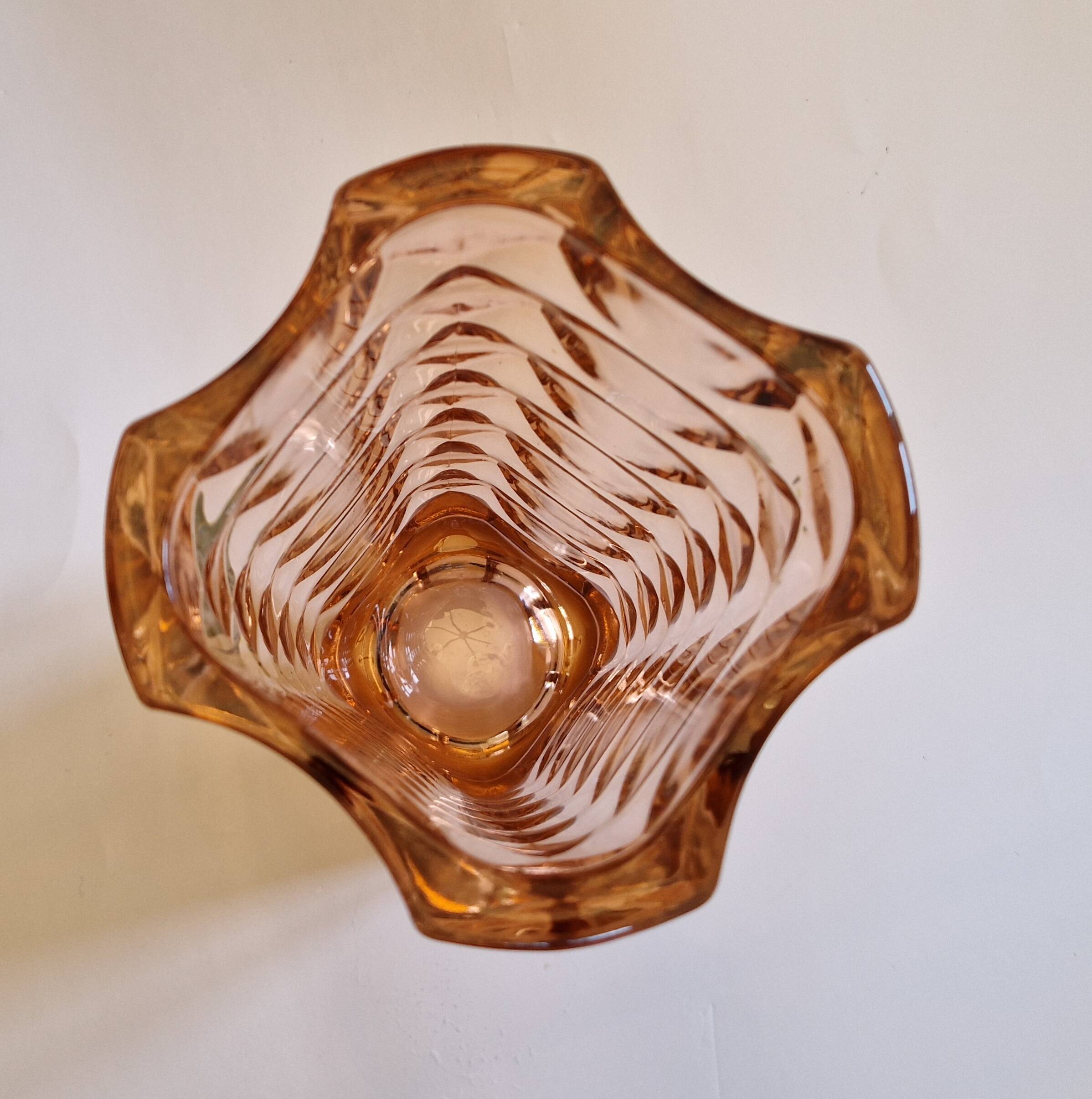 Rosaline pressed glass vase 1970