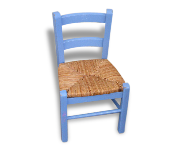 Petite chaise pour enfant en paille et bois  Selency