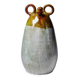 Handcrafted enamelled terracotta water jar signed