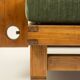 Pair of modernist style armchairs in pitch pine. 1960s.