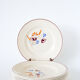 Set of 6 flat plates Salins, hand-painted flower patterns, 1950.
