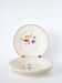 Set of 6 flat plates Salins, hand-painted flower patterns, 1950.