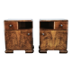 Pair of Art Deco Walnut Nightstands, Czechoslovakia, 1930s