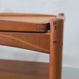 Danish teak bar cart with tray by Poul Hundevad, 1960s