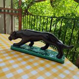Black panther in ceramic Vallauris
