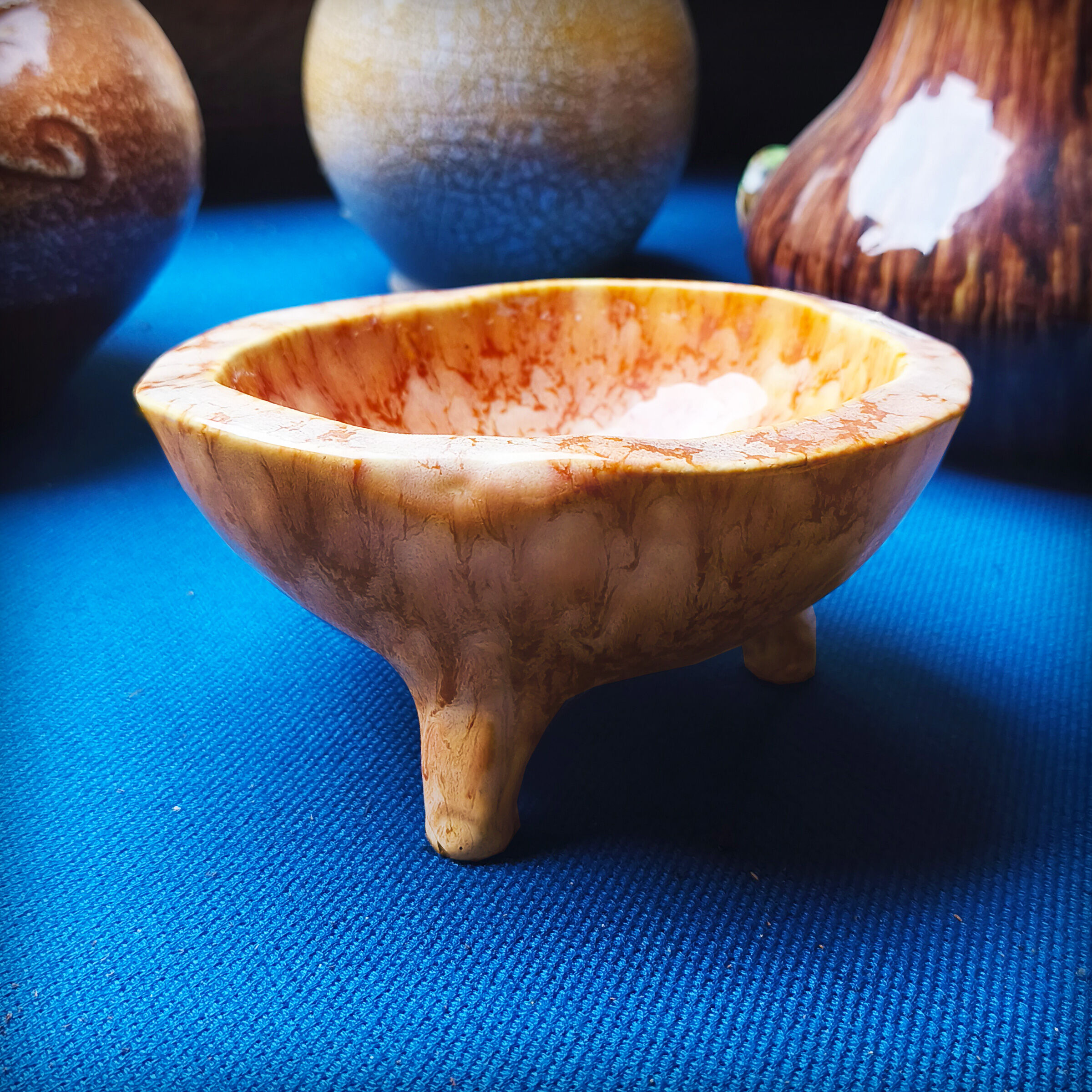 Tripod cup by the potters of Accolay, France, 1950s