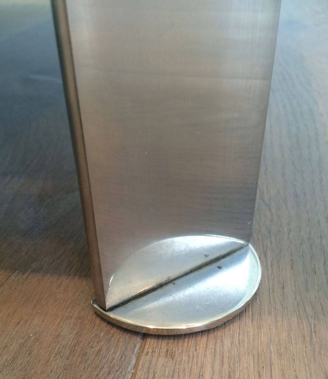 Table basse en chrome à double plateau en verre