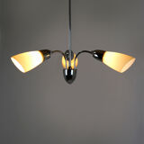Vintage Chrome Three-Armed Ceiling Lamp from Instala Decin, 1950s