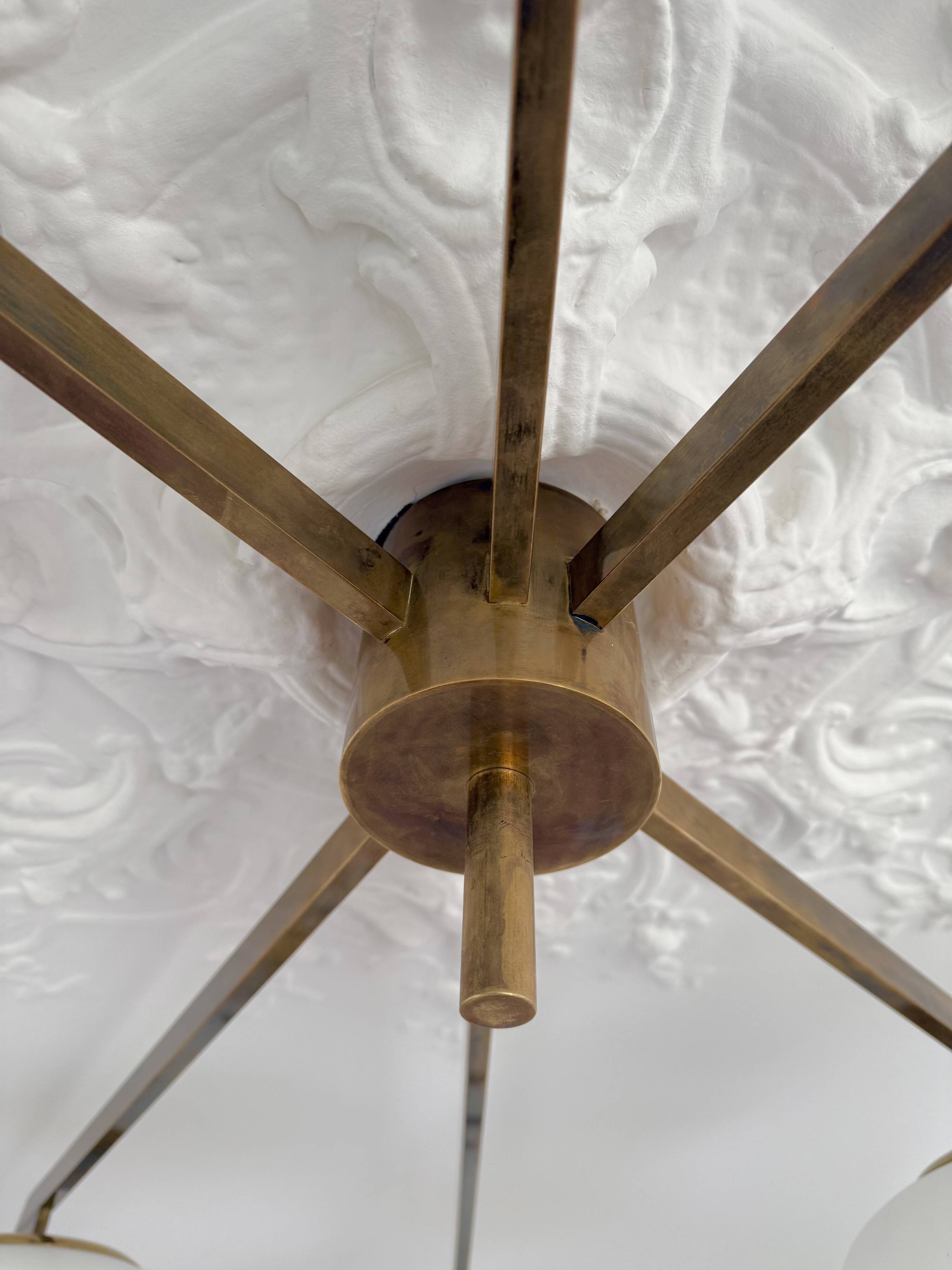 Angelo Lelii lustre plafonnier modèle 6 lune édition arredoluce