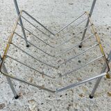 Vintage teak side table with shelves and magazine rack