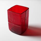 Mid-Century Modern Red Glass Vase by Christer Sjögren, Lindshammar, Sweden