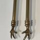 Neoclassical Brass Fire Tool Set with Horse Head Handles, in the