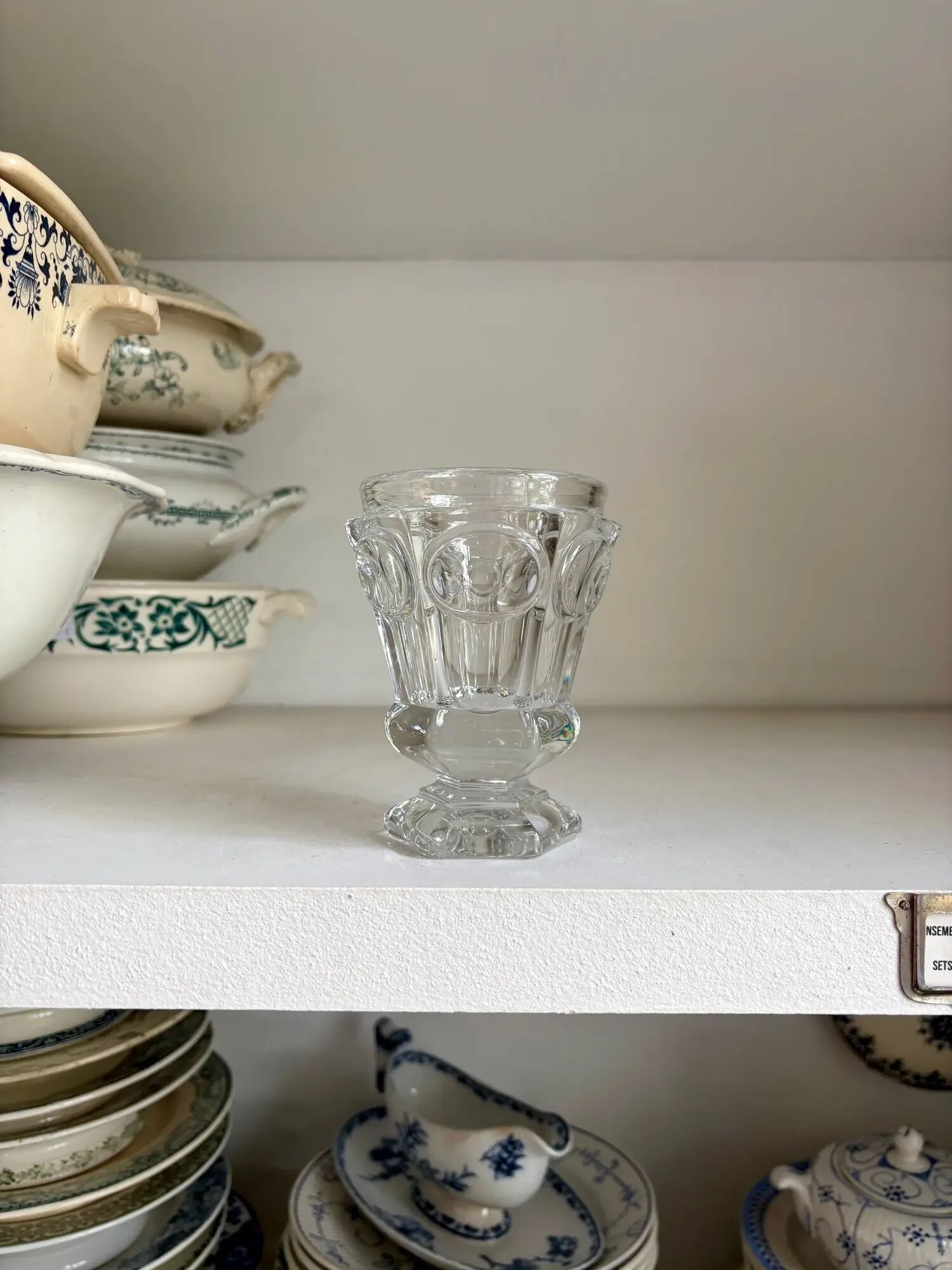 Hexagonal Baccarat crystal vase for violets