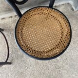 Thonet low chair in curved and canned wood