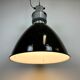 Industrial black enamel pendant lamp from Elektrosvit 1960s