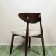 Chaise scandinave en bois et tissu écru